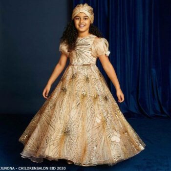 Junona Gold Sequin Party Dress EID 2020