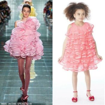 LITTLE MARC JACOBS Girls Mini Me Pink Tulle DressLITTLE MARC JACOBS Pink Tulle Silk Ribbon Party Dress