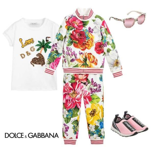 Dolce Gabbana Girls Mini Me Blooming Floral Print Tracksuit Spring 2020