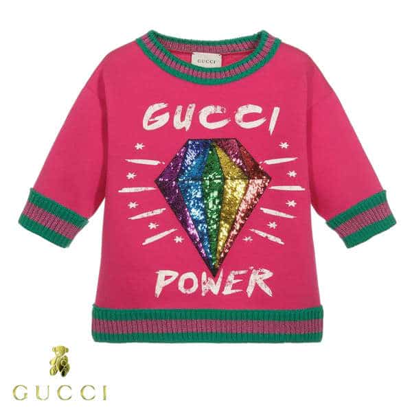 Gucci Girl Pink Power Sequin Diamond Sweater