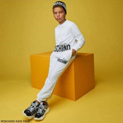 Moschino Kids Boys White Mini Me Couture Logo Sweatshirt & Joggers