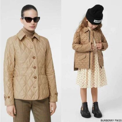Burberry Girls Mini Me Beige Quilted Jacket