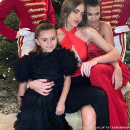 Kourtney Kardashian Penelope Disick Dolce Gabbana Girls Black Silk Organza Party Dress Christmas 2019