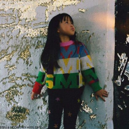 Stella McCartney Kids Girls Multi-Color Logo Letters Intarsia Sweater