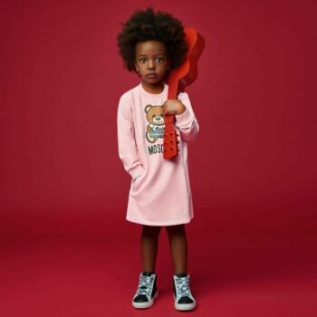 Moschino Kids Baby Girl Pink Teddy Bear Game Console Sweatshirt Dress