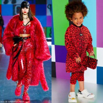 Dolce Gabbana Kids Girls Mini Me Red Leopard Print Sweatshirt Runway Dress