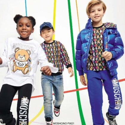 Moschino Kids Black Rainbow Teddy Bear Robot Logo Sweatshirt