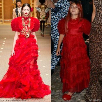 Penelope Disick Dolce Gabbana Girls Mini Me Red Organza Silk Runway Party Dress