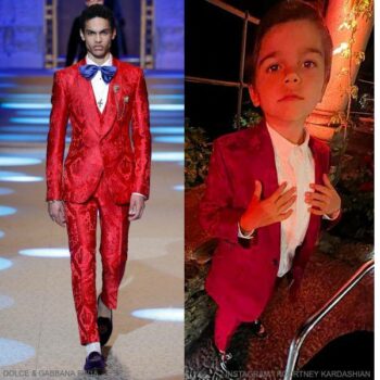 Reign Disick Kourtney Kardashian Son Dolce Gabbana Boys Red Special Occasion Suit