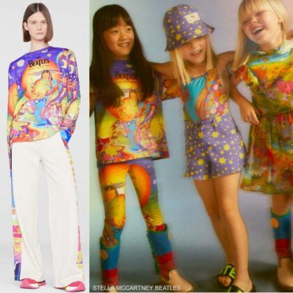 Stella McCartney Kids Girls Mini Me Beatles Colorful Get Back Long Sleeve T-Shirt Leggings