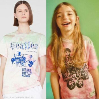 Stella McCartney Kids Mini Me Beatles Tie Dye Yellow Pink Get Back T-Shirt