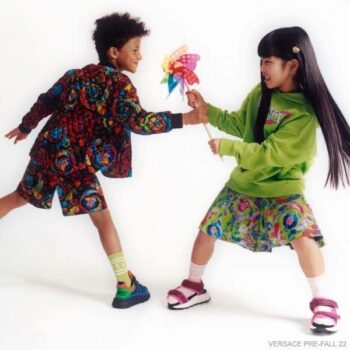 Young Versace Kids Colorful Kaleidoscopic Barocco Swirl Shirt Shorts Outfit