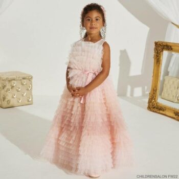 Childrensalon Occasions Girls 70th Anniversary Pink Tulle Michele Party Dress
