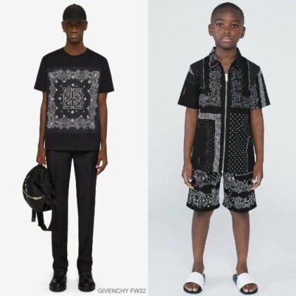 Givenchy Kids Boys Mini Me Black Bandana Shirt Short Outfit