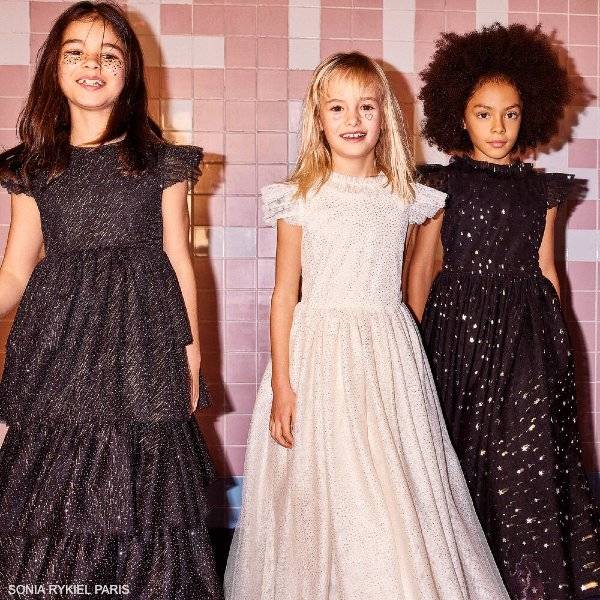 Sonia Rykiel Paris Girls Ivory Tulle Long Special Occasion Dress