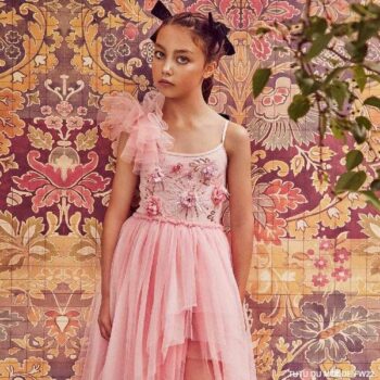 Tutu du Monde Girls Pink Tulle Vintage Beaded Party Dress