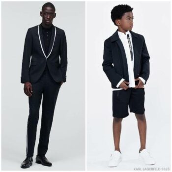 Karl Lagerfeld Kids Boys Mini Me Black Blazer Jacket Short Suit