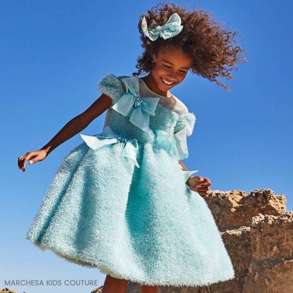 Marchesa Kids Couture Girls EID Mint Green Tulle Party Dress