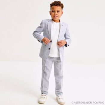 Romano Boys EID Light Blue Linen Special Occasion Suit