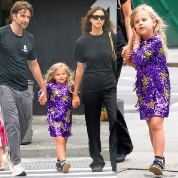 Bradley Cooper Irina Skayk Lea Gucci Girls Purple Gold Star Sequin Party Dress