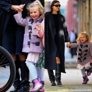 Irina Shayk Lea Cooper Burberry Kids Girls Pink Duffle Coat