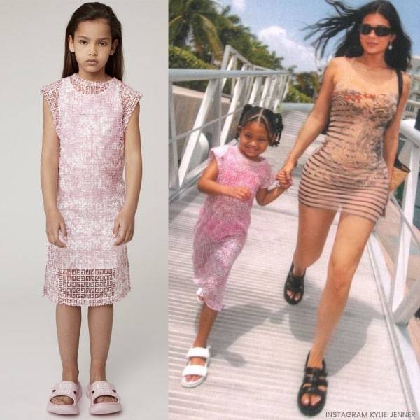 Stormi Webster Givenchy Kids Girls Pink 4G Logo Summer Dress