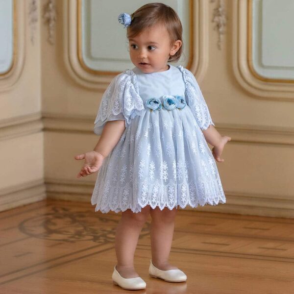 Amazon.com: Sky blue baby dress with pearls diamonds fluffy Baby Toddler Clothes  Girl Birthday Outfit for Girls Dresses Elegant Sleeveless Floral Holiday  Fancy Short Sleeve Gown Tutu Wedding Dress Maxi : Handmade
