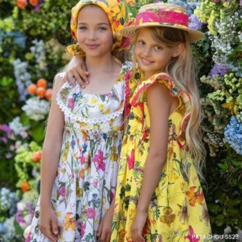 Patachou Kids Girls Yellow Botanical Flower Summer Dress