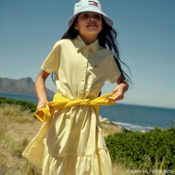 Tommy Hilfiger Kids Girls Light Yellow Cotton Shirt Summer Dress