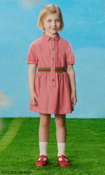 Gucci Kids Girl OshKosh BGosh Red White Stripe Denim Dress
