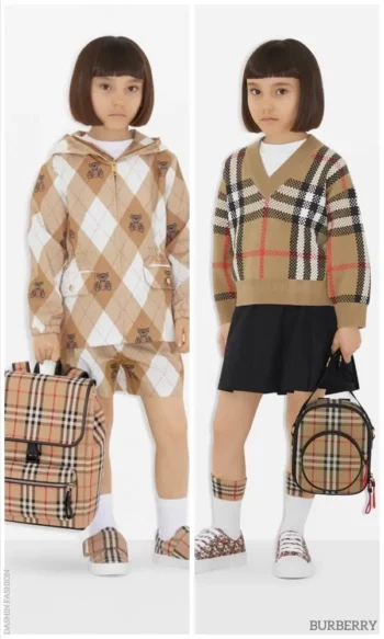 Burberry Kids Girls Beige Check Back to School Backpack Outfit