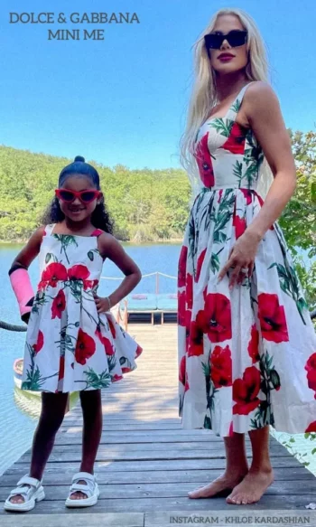 Khloe Kardashian True Thompson Dolce Gabbana Girls Mini Me Red Poppy Party Dress