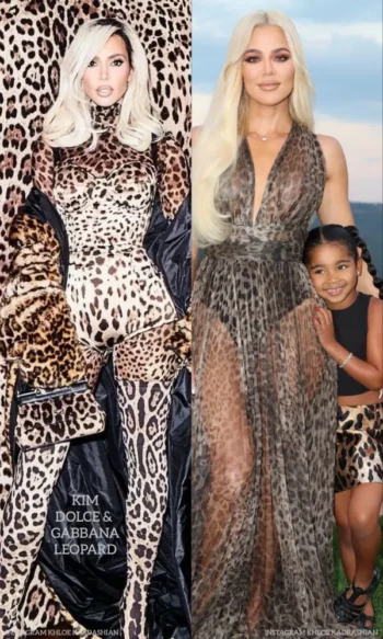 Kim Khloe Kardashian True Thompson Dolce Gabbana Leopard Mini Me Outfit