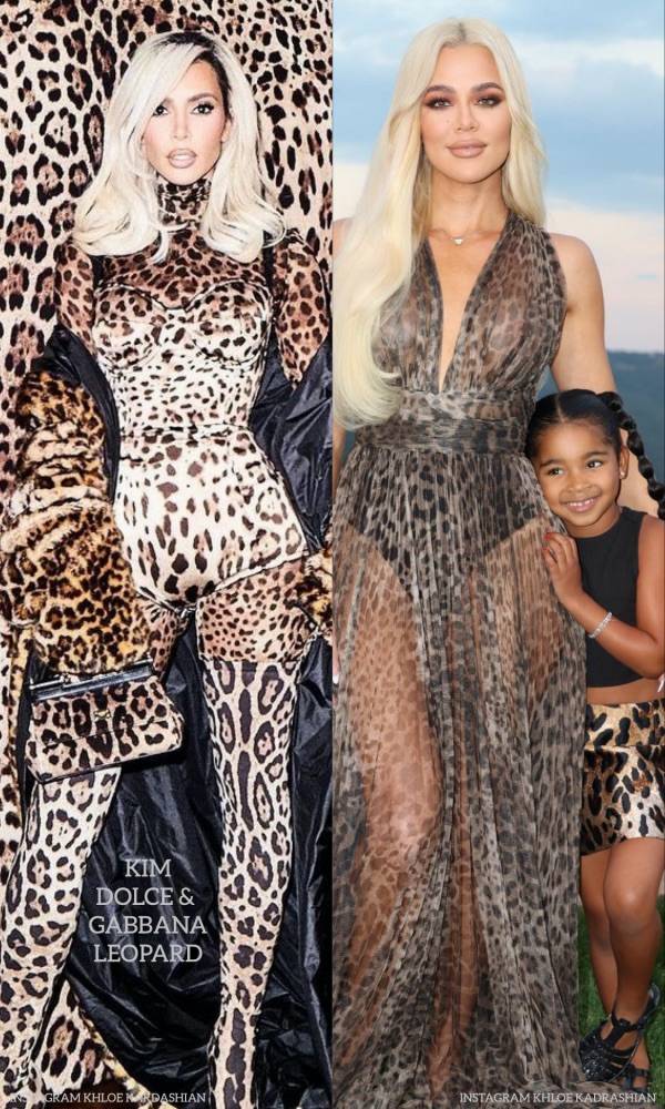 Kim Khloe Kardashian True Thompsaon Dolce Gabbana Leopard Mini Me Outfiit