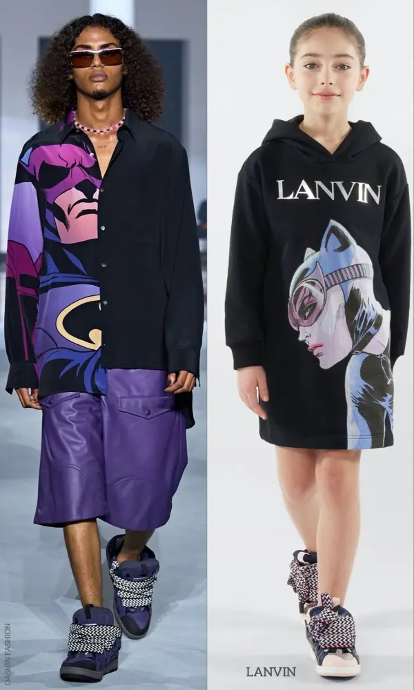 Lanvin Girls Black Catwoman Dress DC Comics Mini Me Kids Sweatshirt