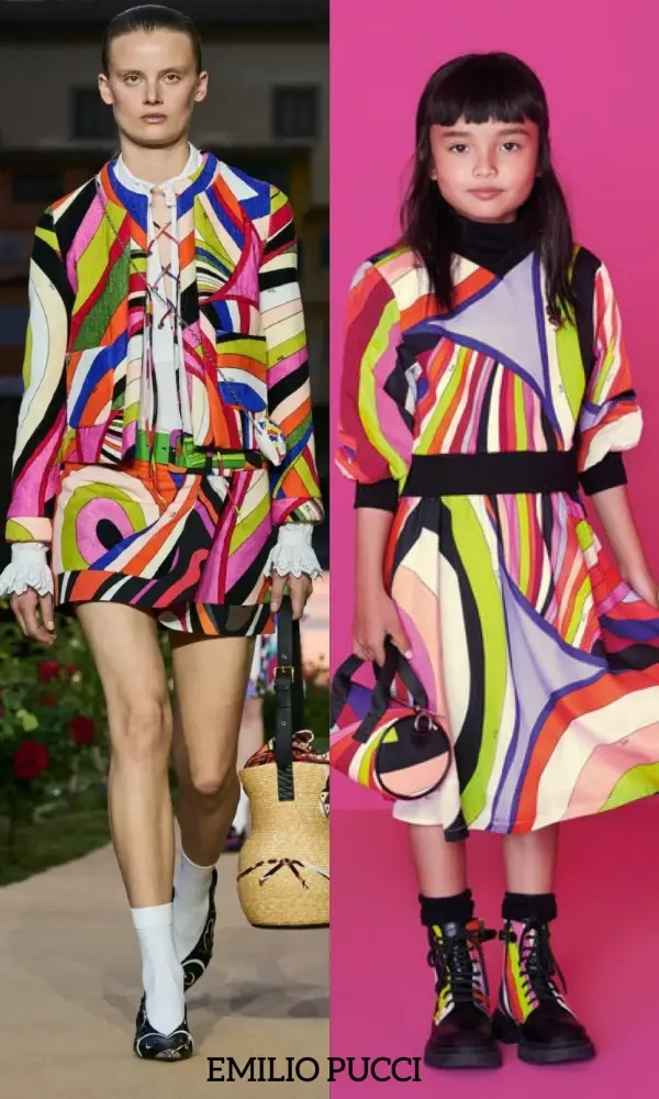 Emilio Pucci Kids Girls Mini Me Colorful Luxury Iride Party Dress