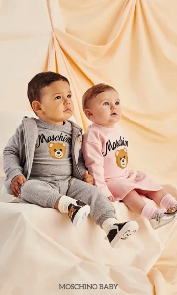 Moschino Baby Girl Pink Teddy Bear Dress Boys Grey Sweatsuit