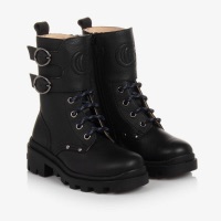 Gucci Kids Black Chunky Leather Boots