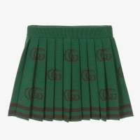 True Thompson Gucci Girls Green Wool GG Skirt