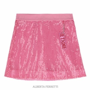 Alberta Ferretti Girls Pink Sequin Skirt