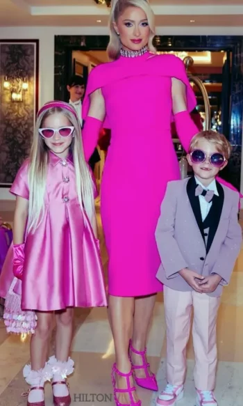 Paris Hilton Commercial Mama Luma Pink Silk Party Dress