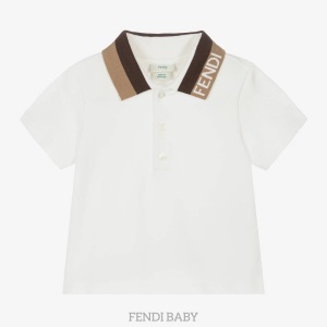Phoenix Hilton Fendi Baby Boys White Polo Shirt