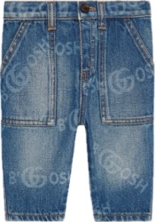 Rihanna Son Riot Gucci Baby Boy Blue GG Print Denim Pants