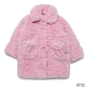 True Thompson N°21 Girls Pink Oversize Faux Fur Coat