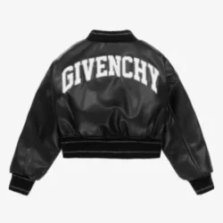 Jazy Z Daughter Rumi Givenchy Girls Black Faux Leather Bomber Jacket 