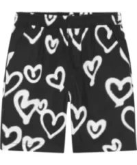 Molo Kids Boys Richie Black Sprayed Hearts Shorts