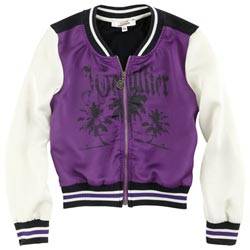 Junior Gaultier Girls Purple and White Teddy Style Jacket