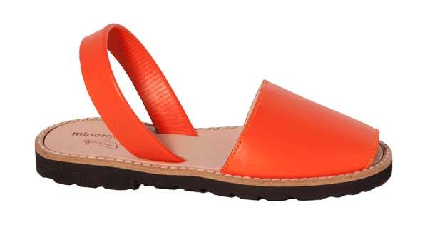 Minorquines girls orange sandals