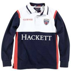 hackett london Navy blue and white rugby shirt