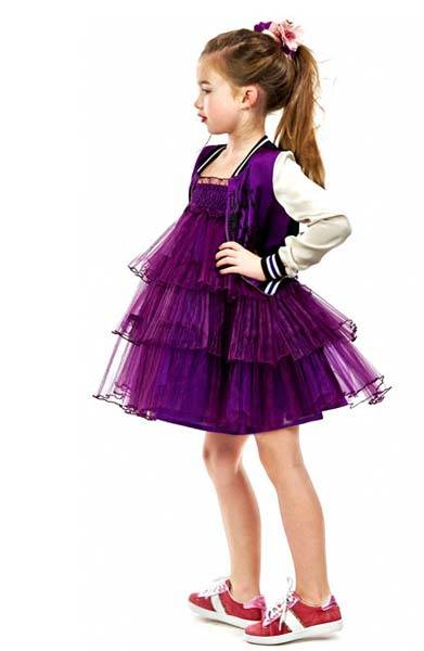 junior gaultier girls purple dress jacket outfit